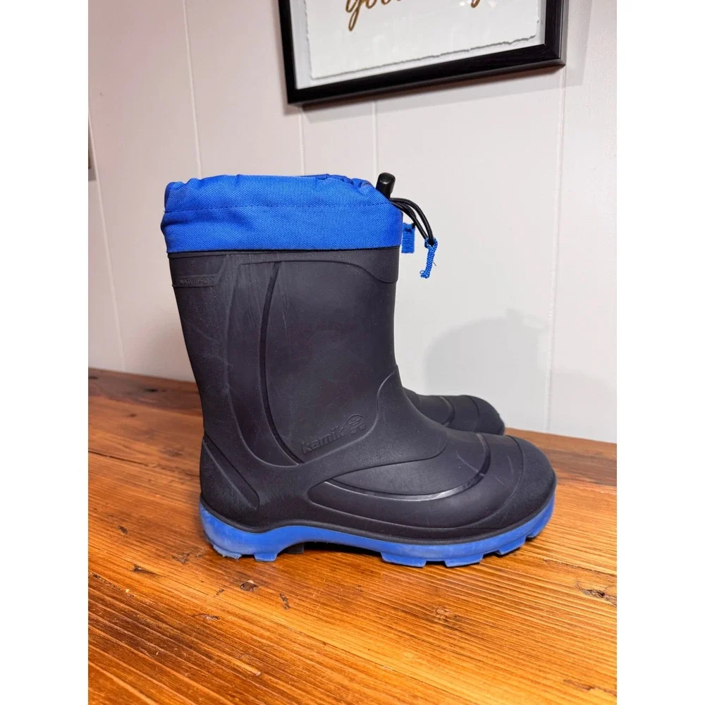 Kamik Snobuster 1 Kids Waterproof Snow Boots Size 6 Blue Gray Insulated